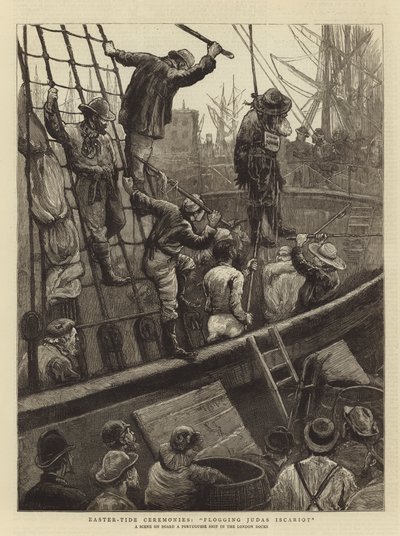 Easter-Tide Ceremonies, Flogging Judas Iscariot by William Bazett Murray